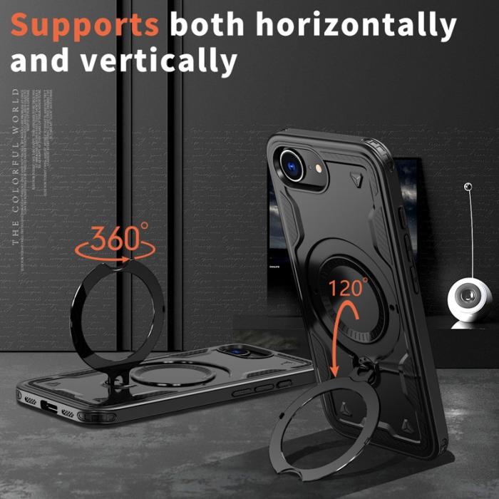 N/A - iPhone 16e Skal Plast MagSafe Militärskydd - Svart