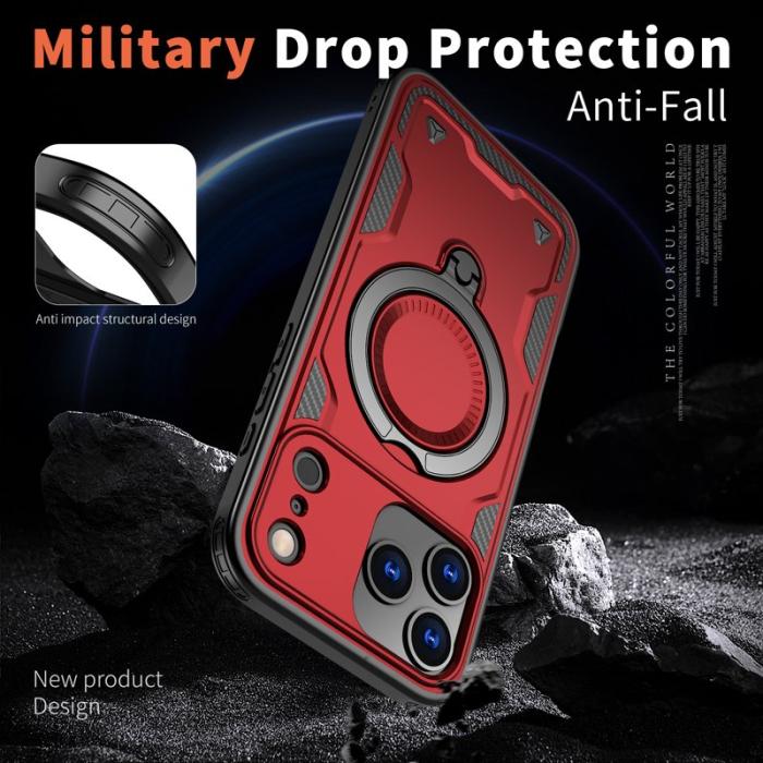 N/A - iPhone 17 Pro Max Skal Plast Militärt Skydd - Röd