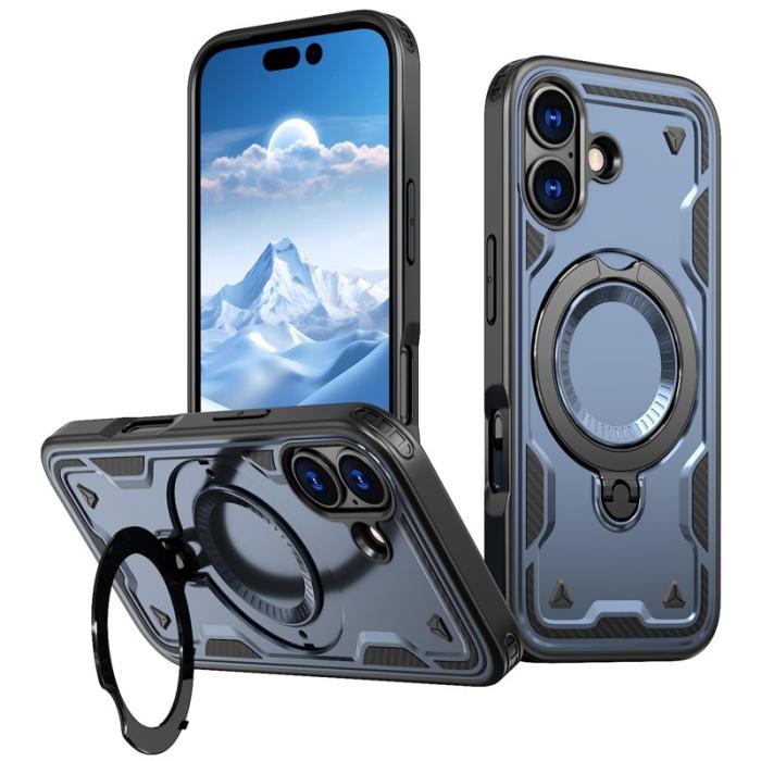 N/A - iPhone 17 Skal Plast MagSafe Militärskydd - Blå