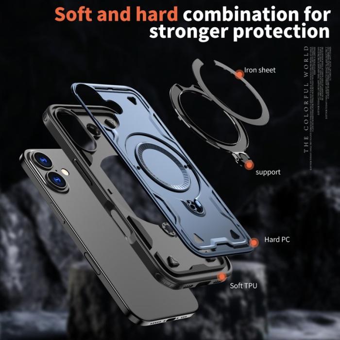 N/A - iPhone 17 Skal Plast MagSafe Militärskydd - Blå