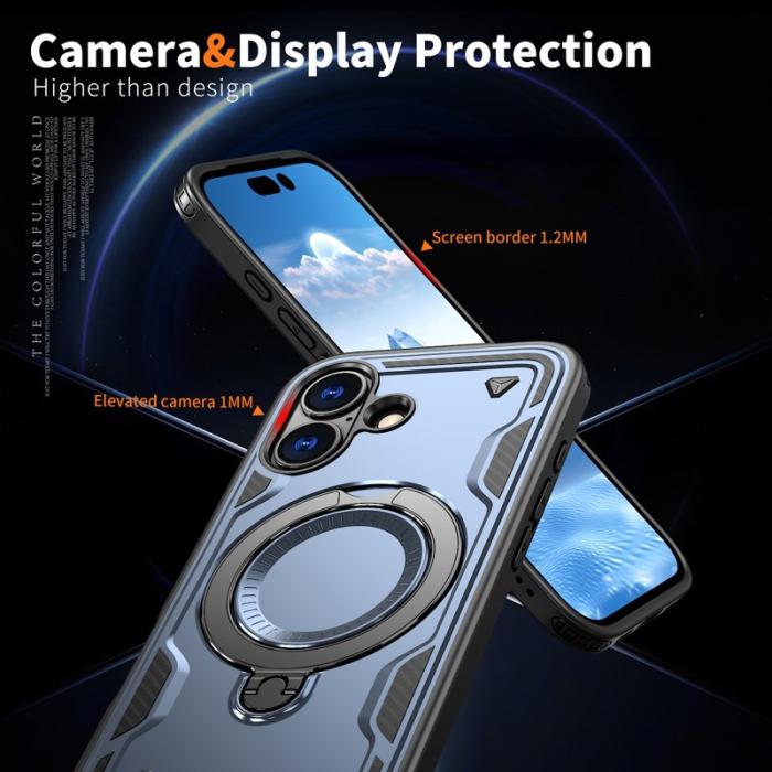 N/A - iPhone 17 Skal Plast MagSafe Militärskydd - Blå