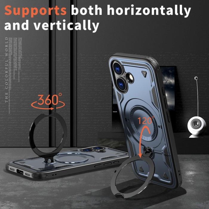 N/A - iPhone 17 Skal Plast MagSafe Militärskydd - Blå