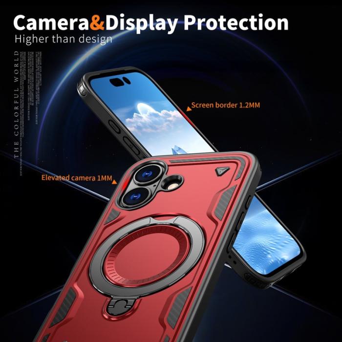 N/A - iPhone 17 Skal Plast MagSafe Militärskydd - Röd