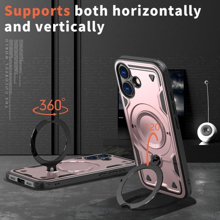 N/A - iPhone 17 Skal Plast MagSafe Militärskydd - Roséguld