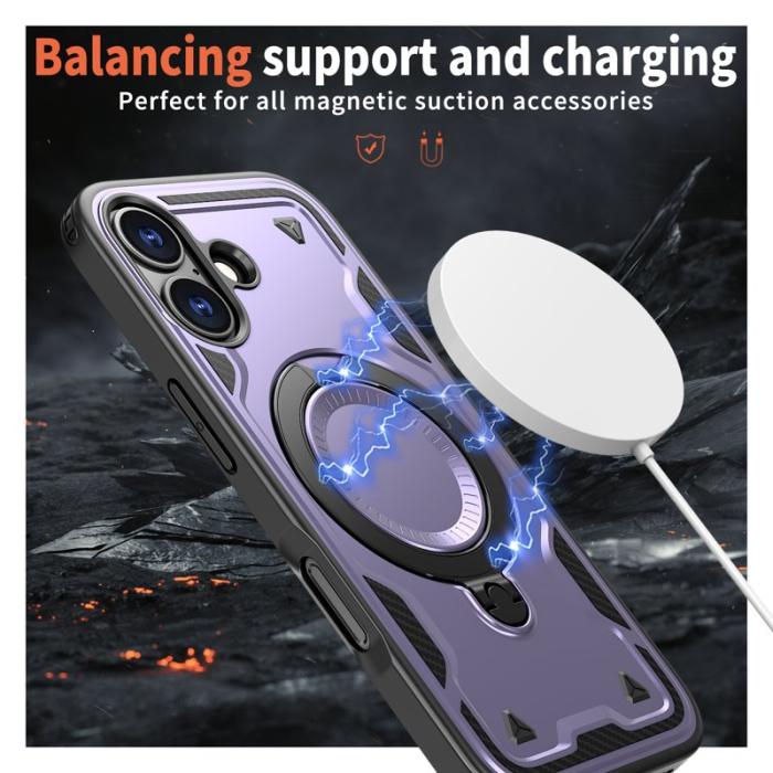 N/A - iPhone 17 Skal Plast MagSafe Militärt Skydd - Lila
