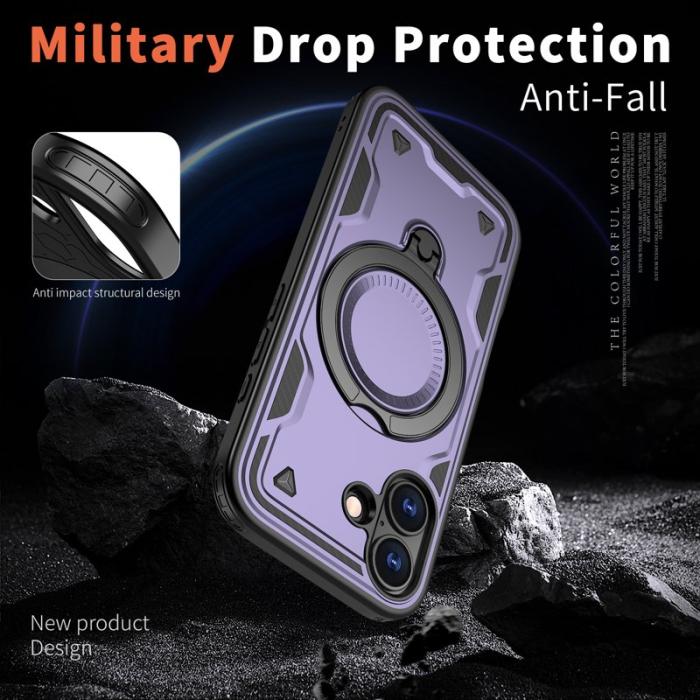 N/A - iPhone 17 Skal Plast MagSafe Militärt Skydd - Lila