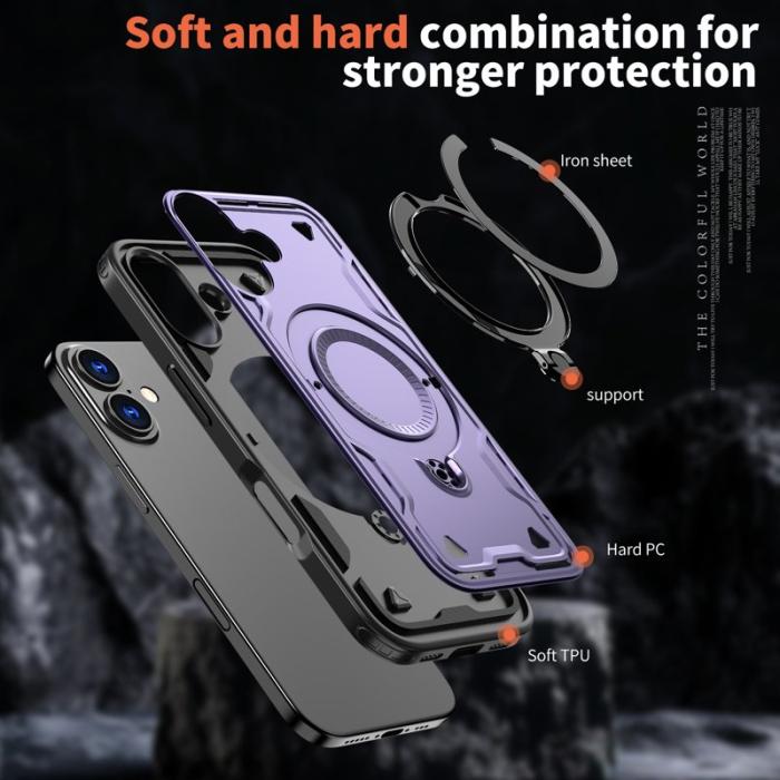 N/A - iPhone 17 Skal Plast MagSafe Militärt Skydd - Lila