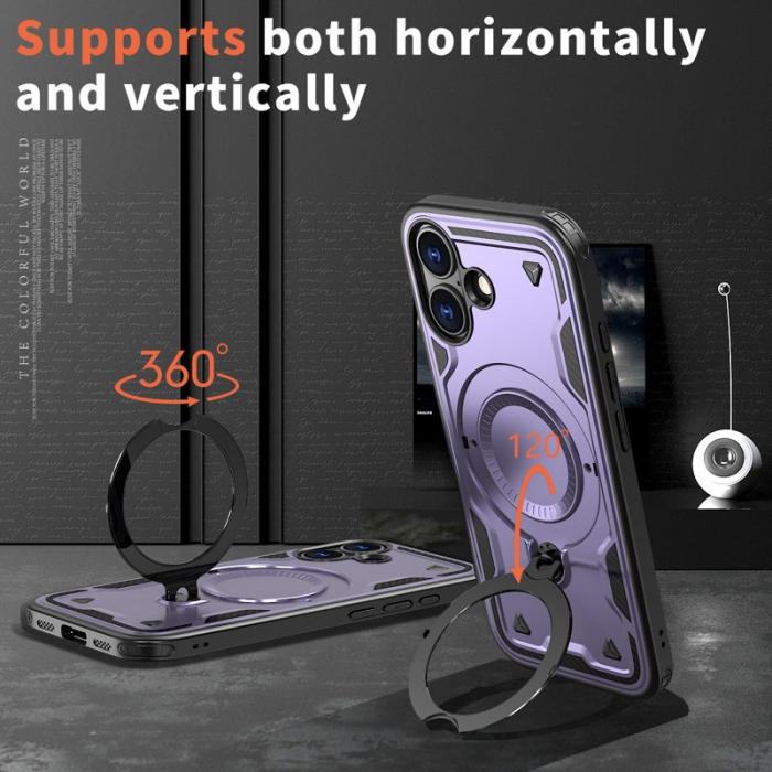 N/A - iPhone 17 Skal Plast MagSafe Militärt Skydd - Lila