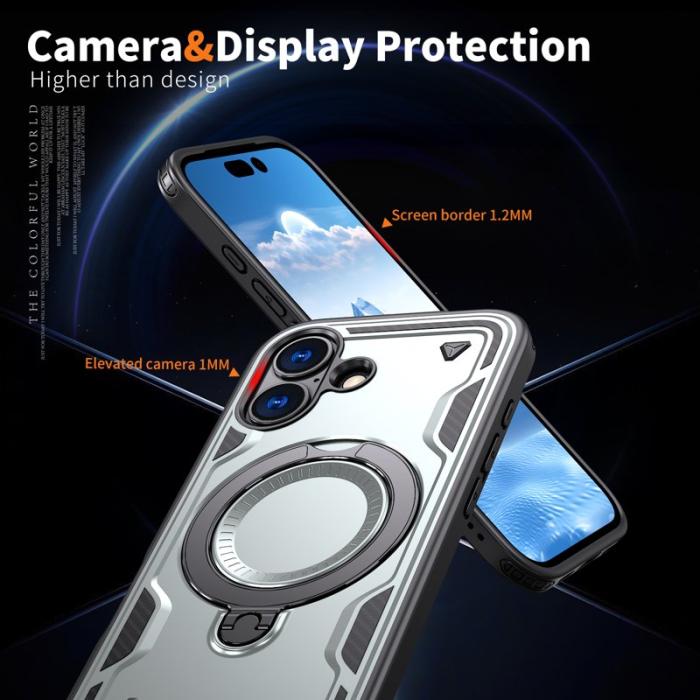 N/A - iPhone 17 Skal Plast Militärt Skydd Med Ställ - Grå