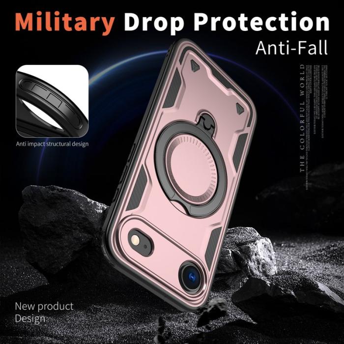 N/A - iPhone Air Skal PC TPU Militärt Skydd Kickstand - Roséguld