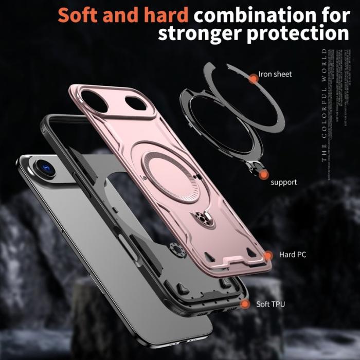 N/A - iPhone Air Skal PC TPU Militärt Skydd Kickstand - Roséguld