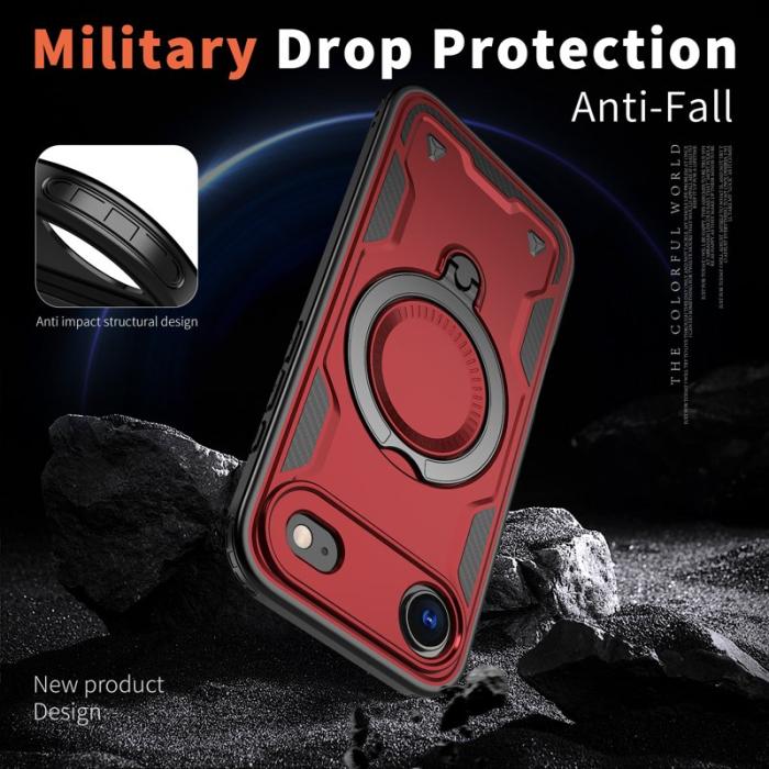 N/A - iPhone Air Skal Plast MagSafe Militärskydd - Röd