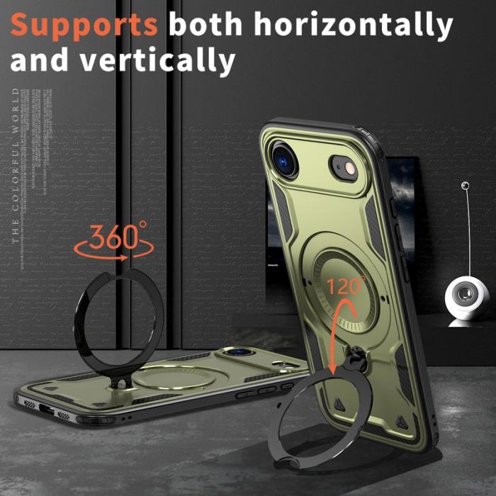 N/A - iPhone Air Skal Plast Militärskydd Med Ställ - Olivgrön