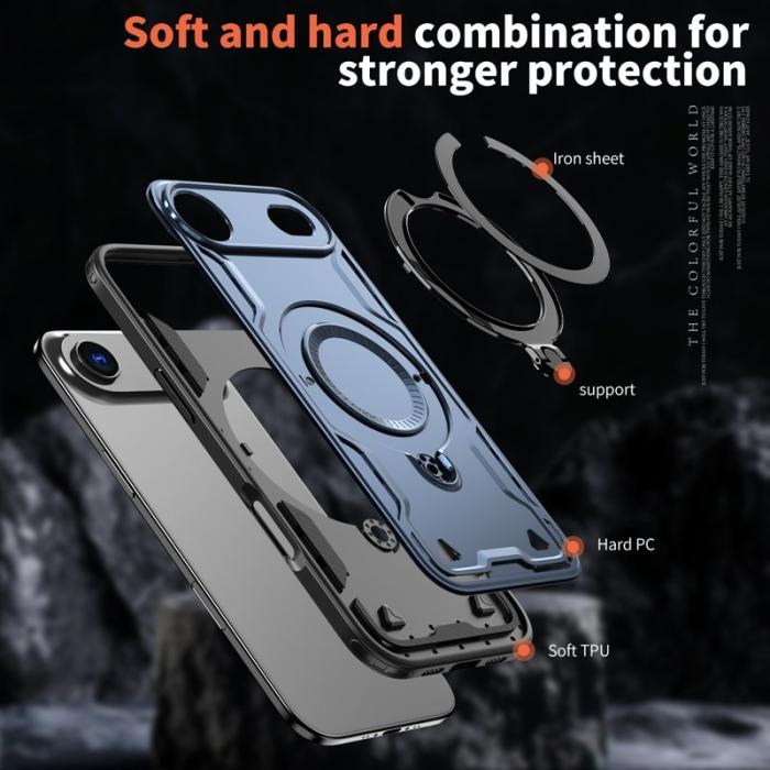 N/A - iPhone Air Skal Plast Militärt Skydd med Ställ - Blå