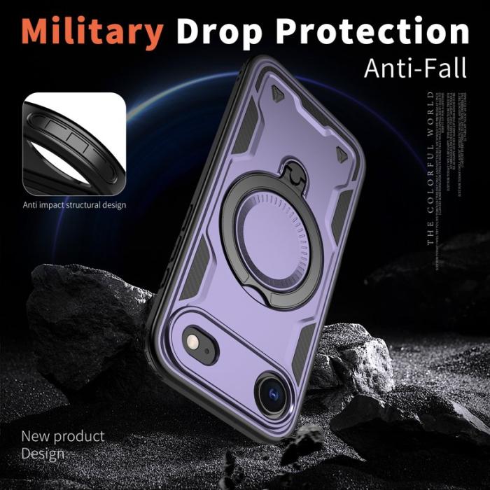N/A - iPhone Air Skal Plast Militärt Skydd med Ställ - Lila