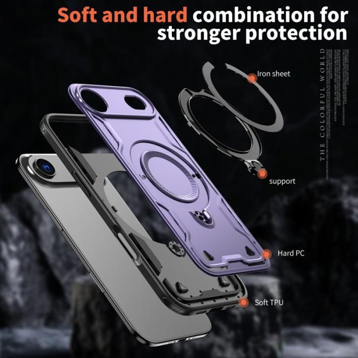 N/A - iPhone Air Skal Plast Militärt Skydd med Ställ - Lila