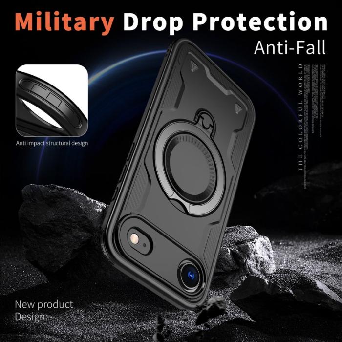 N/A - iPhone Air Skal Plast Militärt Skydd med Ställ - Svart