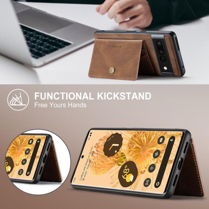 JEEHOOD - JEEHOOD Google Pixel 7 Pro 5G Fodral KonstLäder - Brun