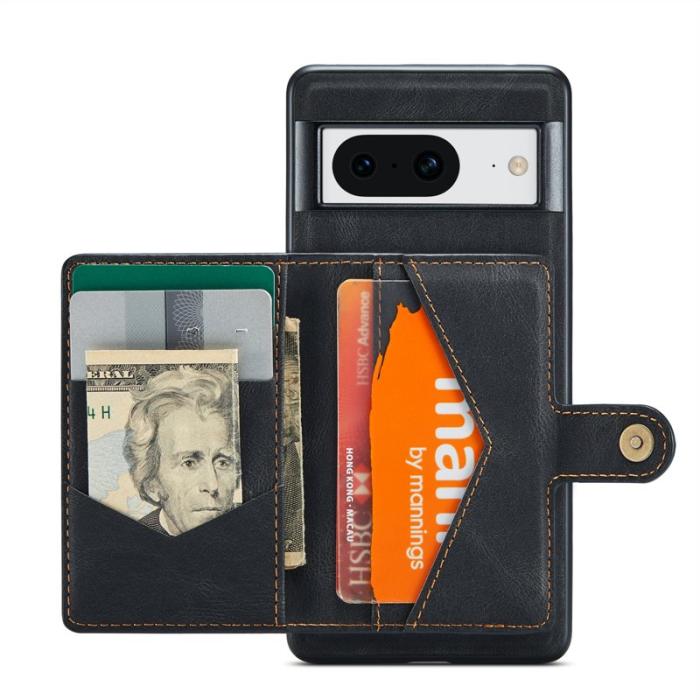 JEEHOOD - JEEHOOD Google Pixel 8 Fodral Äkta Läder - Svart