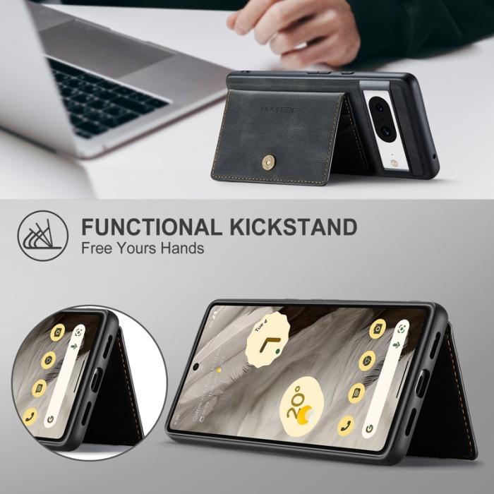 JEEHOOD - JEEHOOD Google Pixel 8 Fodral Äkta Läder - Svart