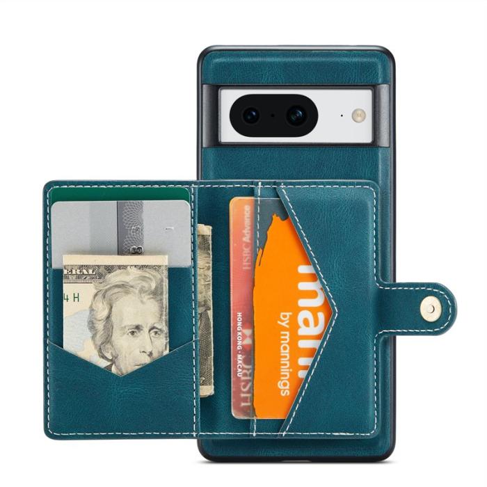 JEEHOOD - JEEHOOD Google Pixel 8 Fodral Äkta Läder Vintage - Blå