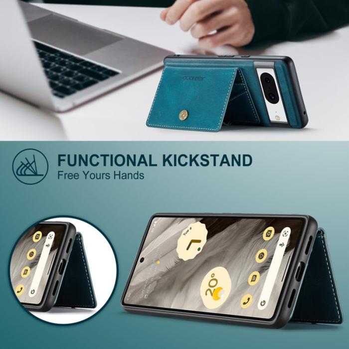 JEEHOOD - JEEHOOD Google Pixel 8 Fodral Äkta Läder Vintage - Blå