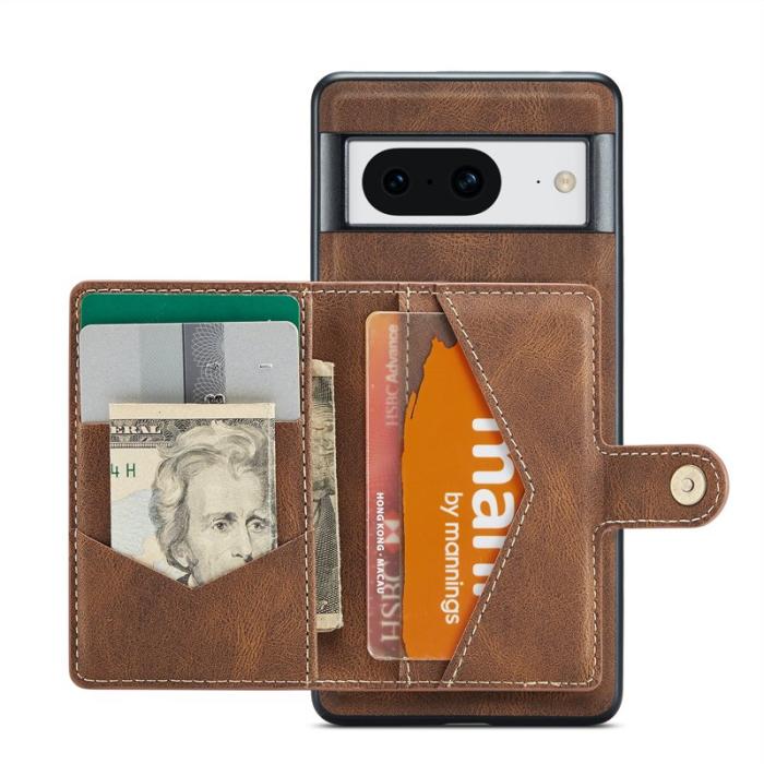 JEEHOOD - JEEHOOD Google Pixel 8 Fodral Äkta Läder Vintage - Brun