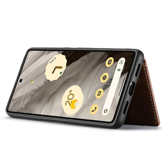 JEEHOOD - JEEHOOD Google Pixel 8 Fodral Äkta Läder Vintage - Brun