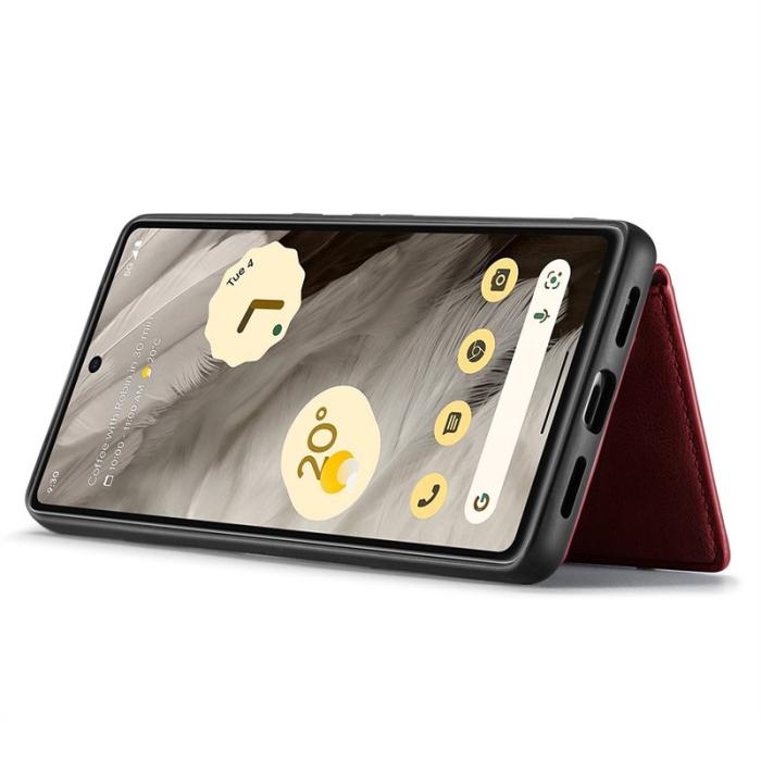 JEEHOOD - JEEHOOD Google Pixel 8 Fodral Äkta Läder Vintage - Röd