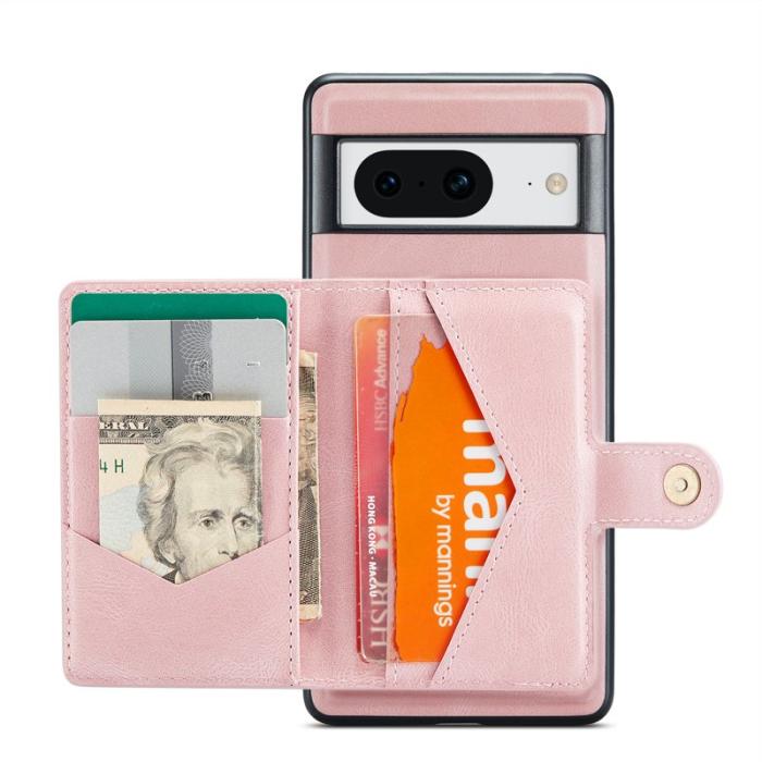 JEEHOOD - JEEHOOD Google Pixel 8 Fodral Äkta Läder Vintage - Rosa