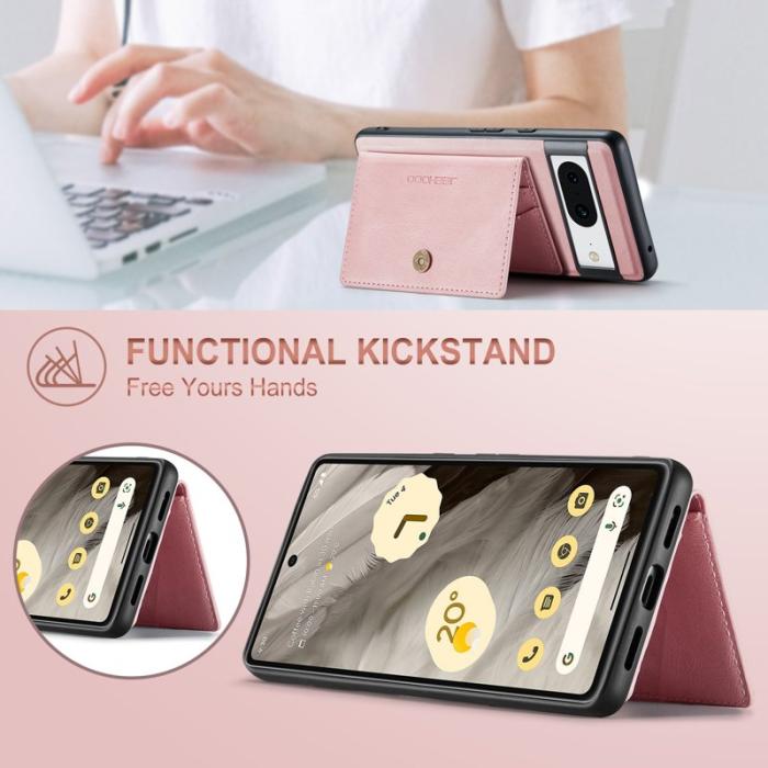 JEEHOOD - JEEHOOD Google Pixel 8 Fodral Äkta Läder Vintage - Rosa