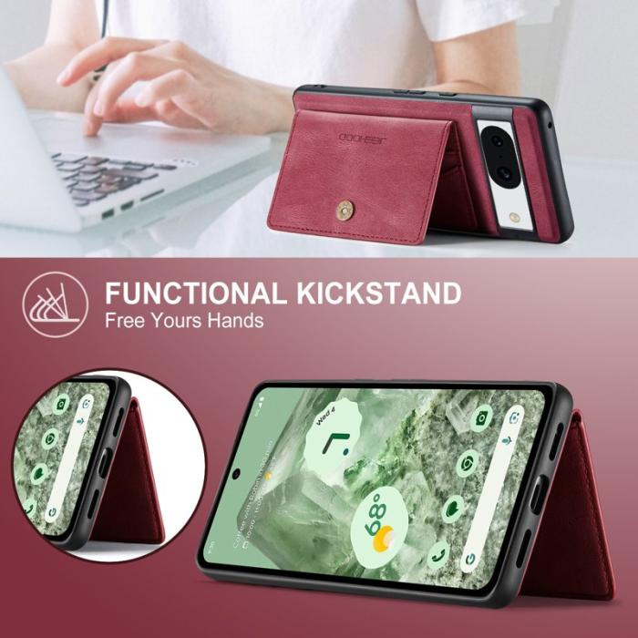 JEEHOOD - JEEHOOD Google Pixel 8a Fodral KonstLäder Plast - Röd