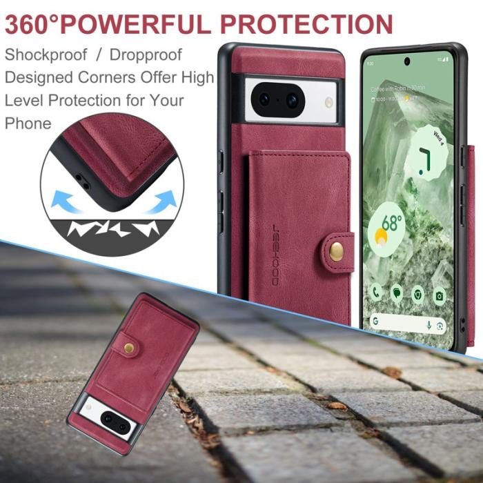 JEEHOOD - JEEHOOD Google Pixel 8a Fodral KonstLäder Plast - Röd