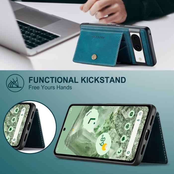 JEEHOOD - JEEHOOD Google Pixel 8a Fodral Konstläder Plast Retro - Blå