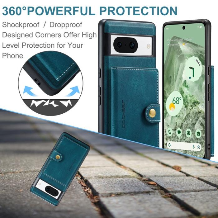 JEEHOOD - JEEHOOD Google Pixel 8a Fodral Konstläder Plast Retro - Blå