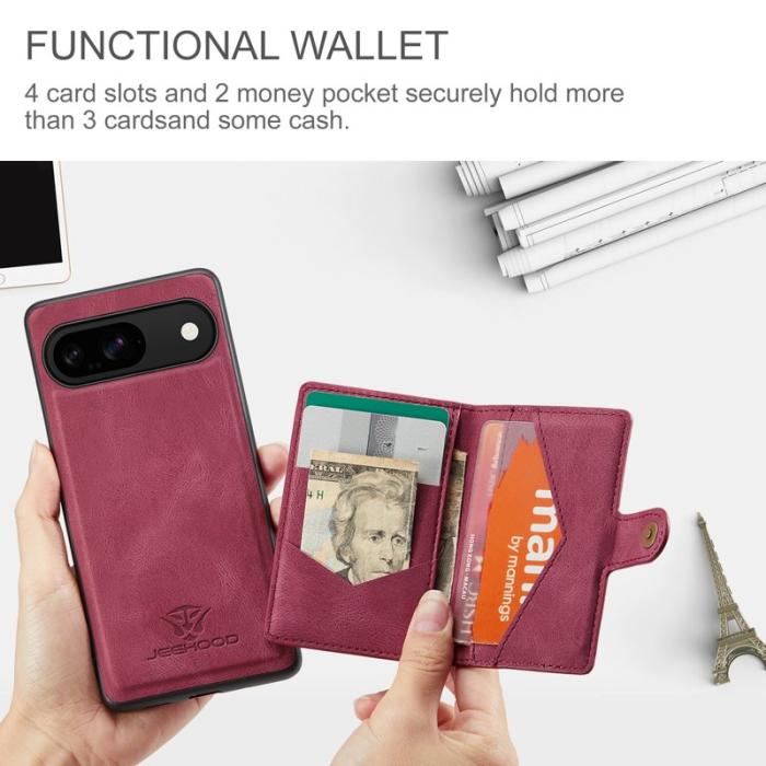 JEEHOOD - JEEHOOD Google Pixel 9 / Pixel 9 Pro Fodral KonstLäder - Röd