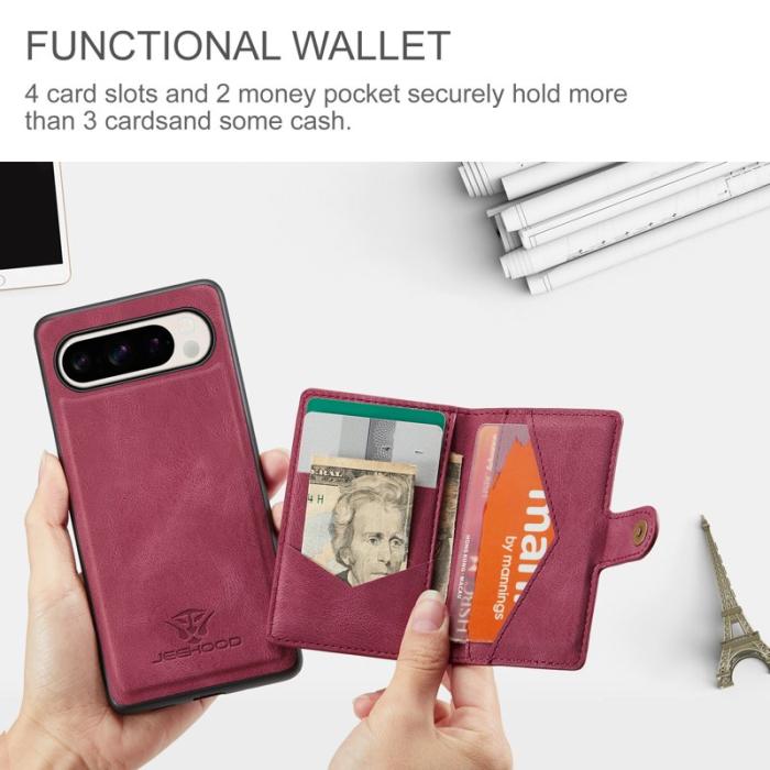 JEEHOOD - JEEHOOD Google Pixel 9 Pro XL Fodral KonstLäder - Röd