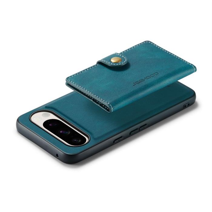 JEEHOOD - JEEHOOD Google Pixel 9 Pro XL Fodral Retro Konstläder Plast - Blå