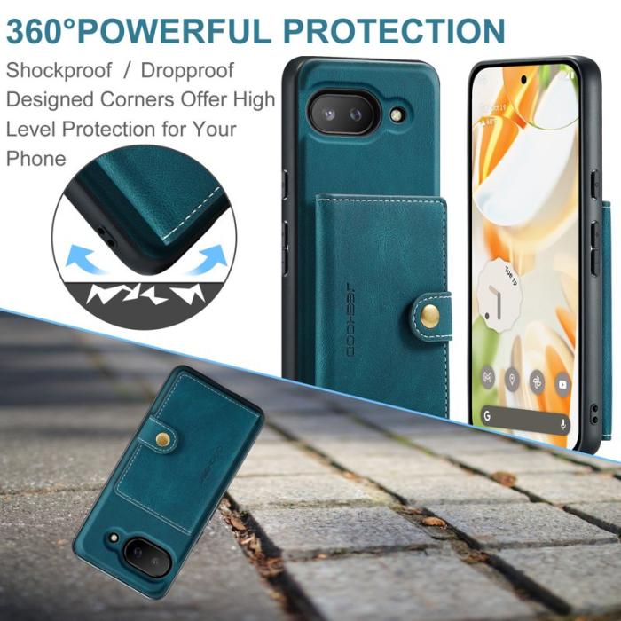 JEEHOOD - JEEHOOD Google Pixel 9a Fodral Äkta Läder - Blå