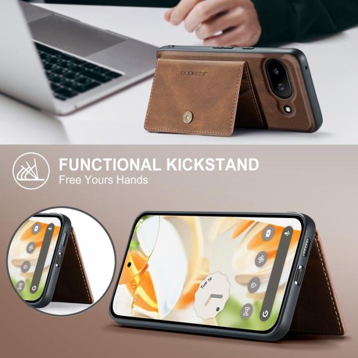 JEEHOOD - JEEHOOD Google Pixel 9a Fodral Äkta Läder - Brun