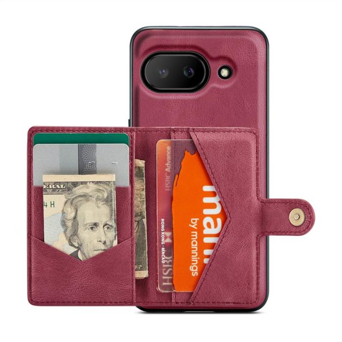 JEEHOOD - JEEHOOD Google Pixel 9a Fodral Äkta Läder - Röd