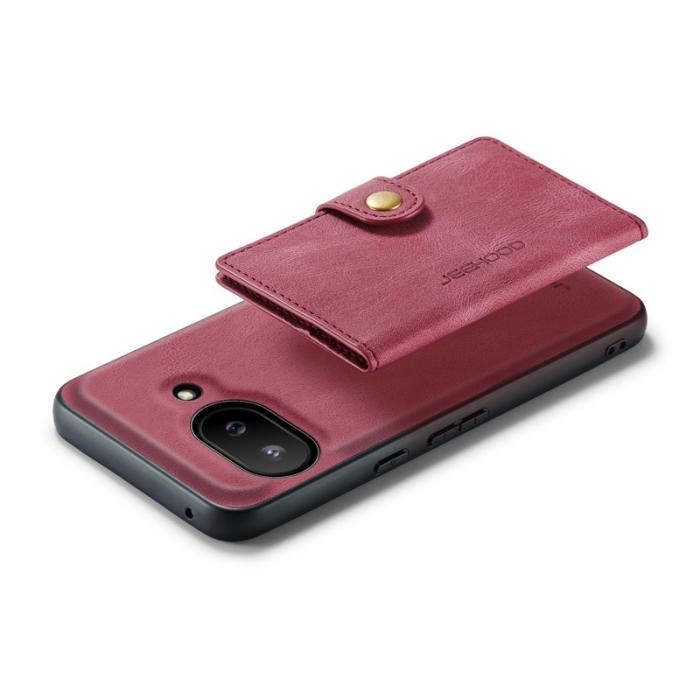 JEEHOOD - JEEHOOD Google Pixel 9a Fodral Äkta Läder - Röd