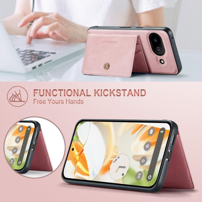 JEEHOOD - JEEHOOD Google Pixel 9a Fodral Äkta Läder - Rosa