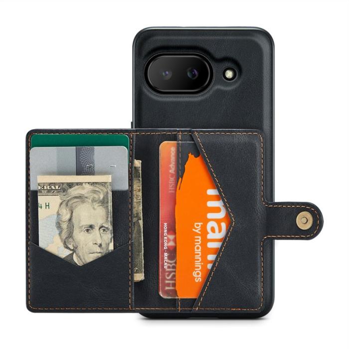 JEEHOOD - JEEHOOD Google Pixel 9a Fodral Äkta Läder - Svart