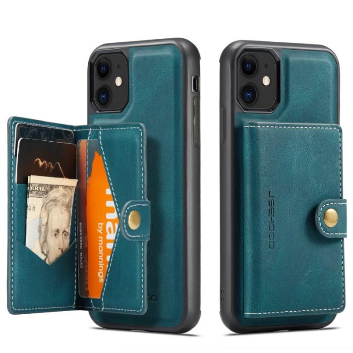 JEEHOOD - JEEHOOD iPhone 11 Pro Max Fodral KonstLäder - Blå