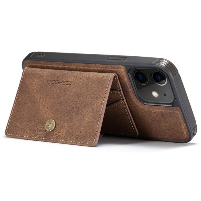 JEEHOOD - JEEHOOD iPhone 12 / 12 Pro Fodral Äkta Läder Magnetisk - Brun