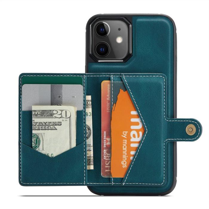 JEEHOOD - JEEHOOD iPhone 12 / 12 Pro Fodral Läder Magnetisk - Blå