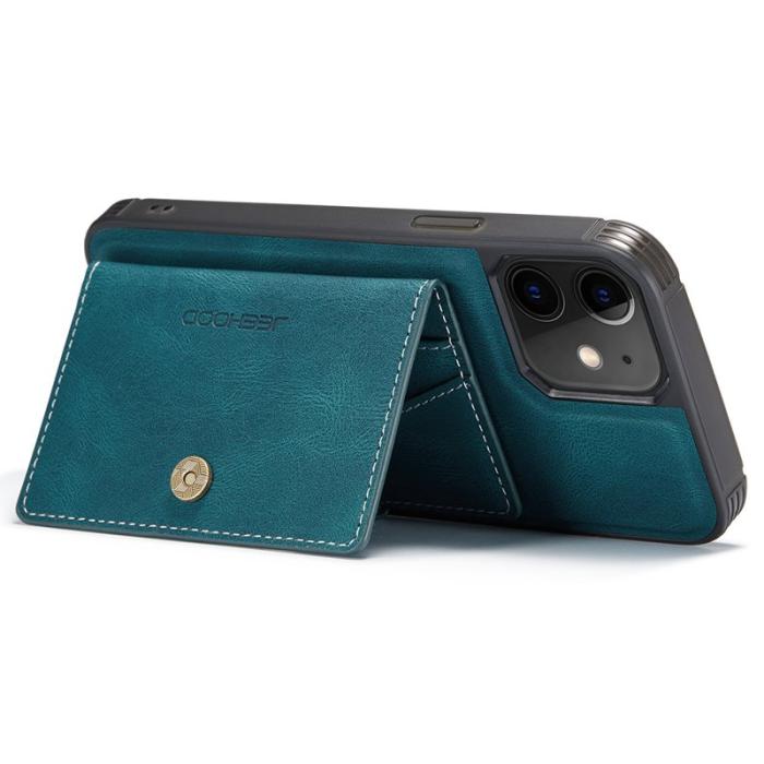 JEEHOOD - JEEHOOD iPhone 12 / 12 Pro Fodral Läder Magnetisk - Blå