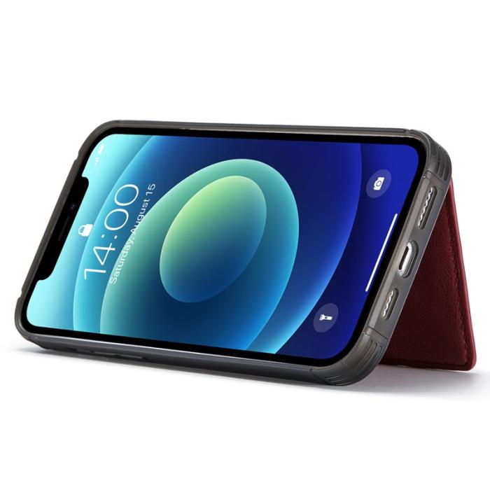 JEEHOOD - JEEHOOD iPhone 12 / 12 Pro Fodral Läder Magnetiskt - Röd