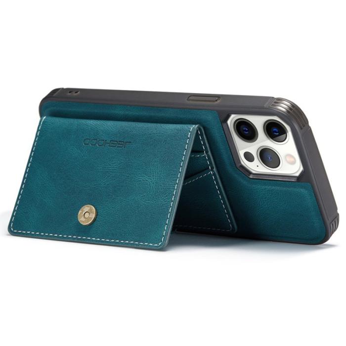 JEEHOOD - JEEHOOD iPhone 12 Pro Max Fodral Äkta Läder Magnet - Blå